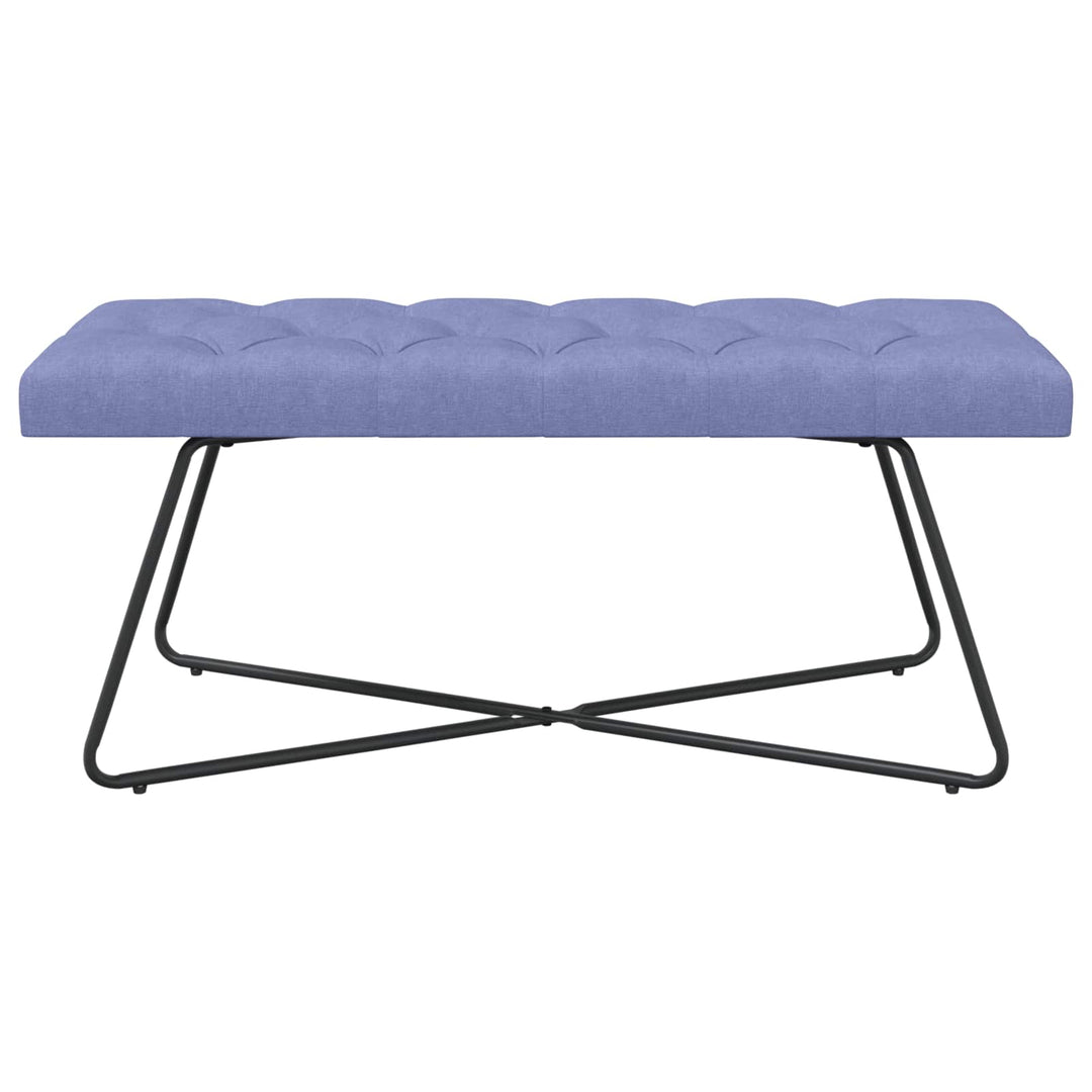 Bænk med knap tufting Jeans blå 110 x 40 x 46 cm Stof