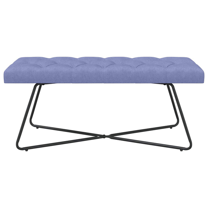 Bænk med knap tufting Jeans blå 110 x 40 x 46 cm Stof