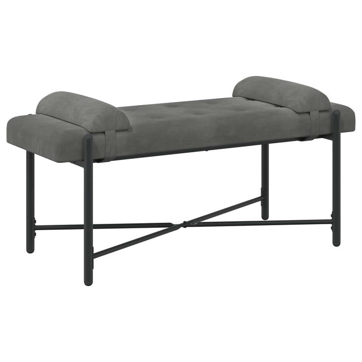 Knappet bænk med puder Mørkegrå 110 x 40 x 46 cm Fløjl