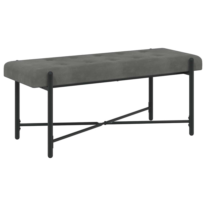Knappet bænk med puder Mørkegrå 110 x 40 x 46 cm Fløjl