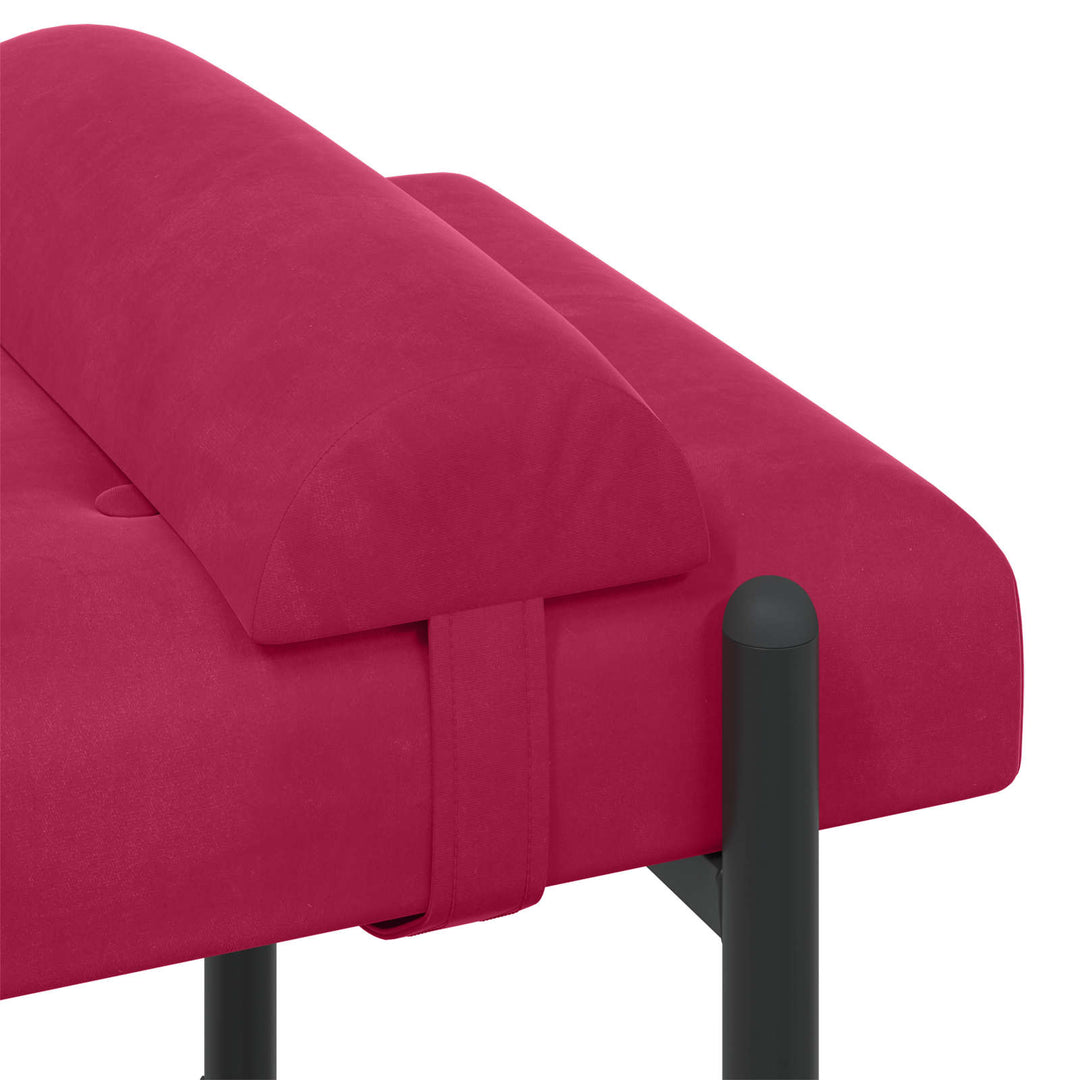 Knappet bænk med puder med pude Vinrød 110 x 40 x 46 cm Velour