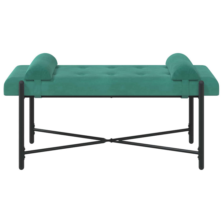 Knappet bænk med puder med pude Turkis 110 x 40 x 46 cm Velour