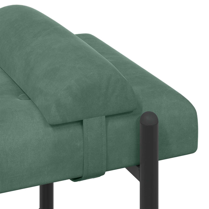 Knappet bænk med puder med pude Havgrøn 110 x 40 x 46 cm Velour