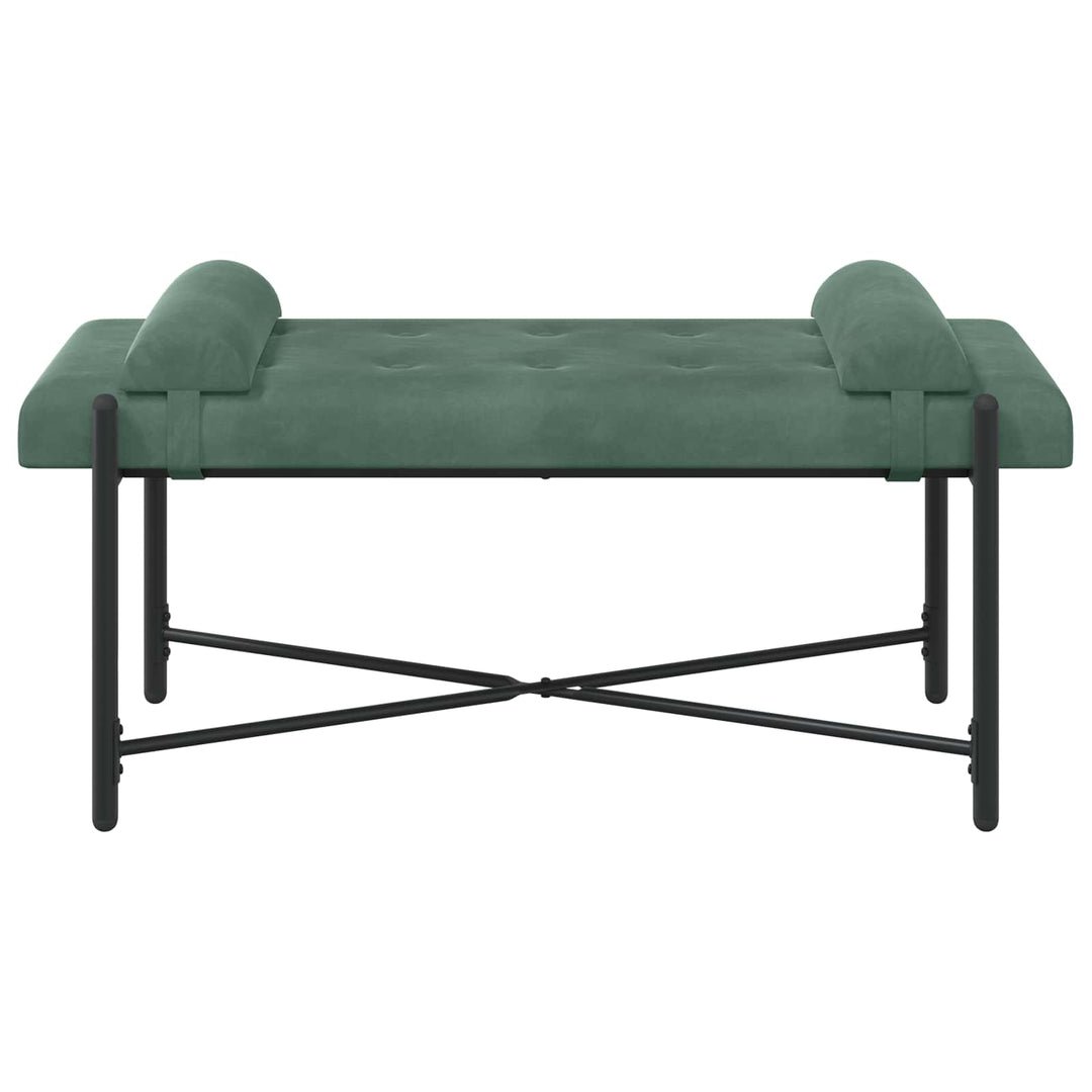 Knappet bænk med puder med pude Havgrøn 110 x 40 x 46 cm Velour