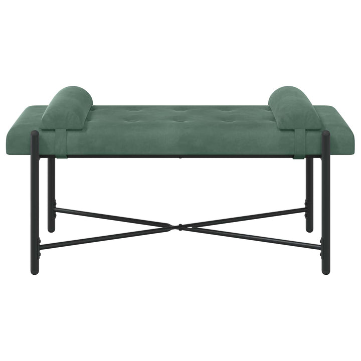 Knappet bænk med puder med pude Havgrøn 110 x 40 x 46 cm Velour
