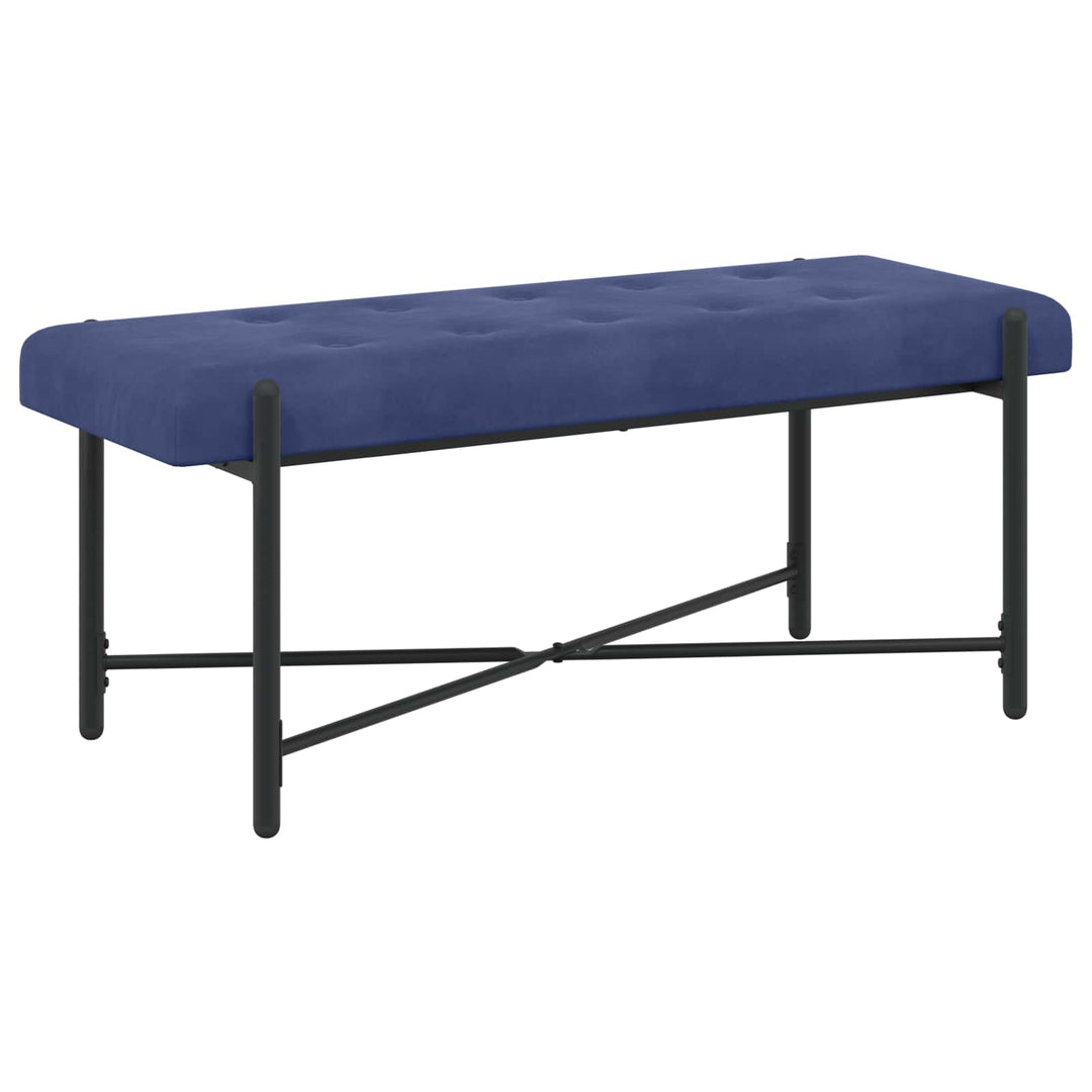 Knappet bænk med puder Politi blå 110 x 40 x 46 cm Velour