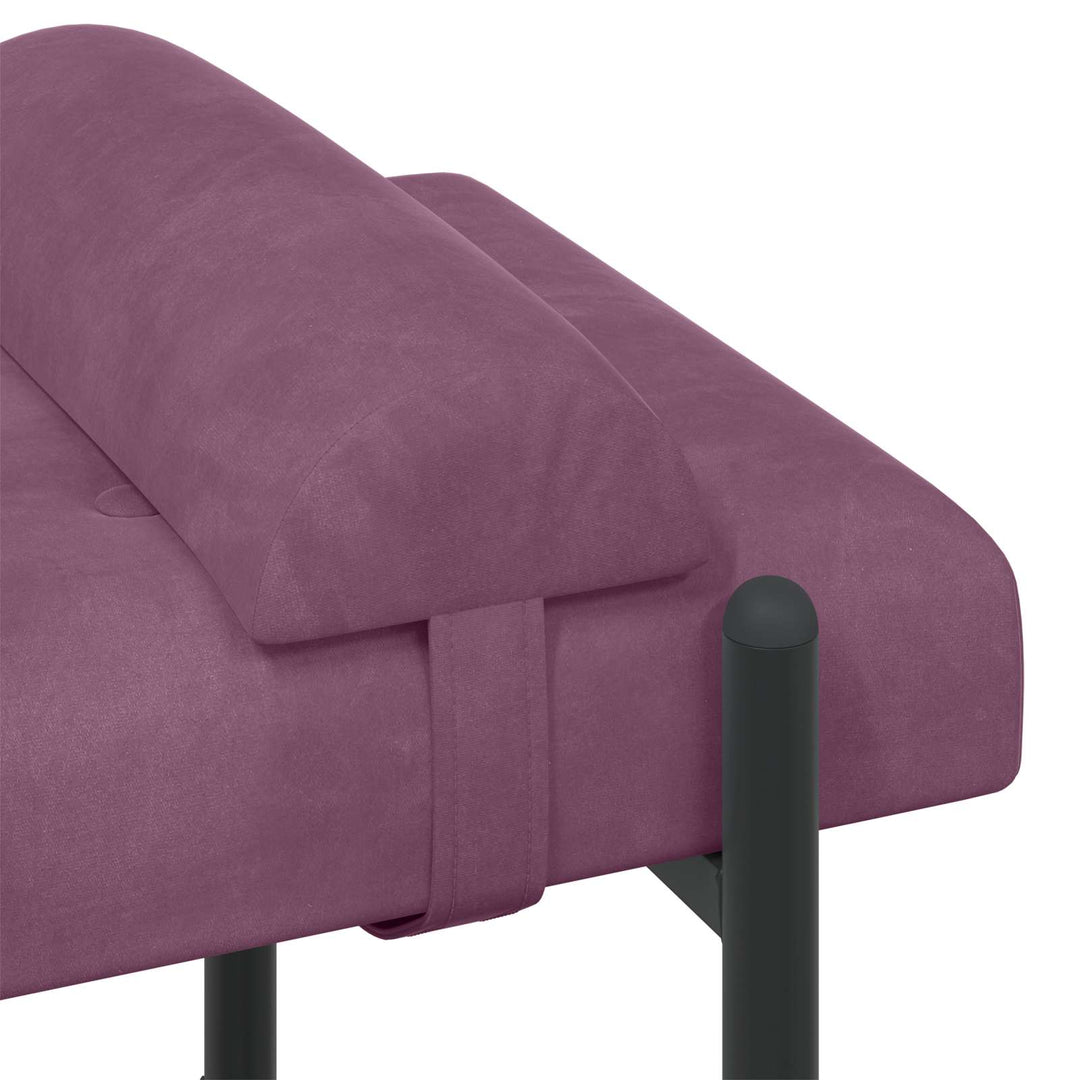 Knappet bænk med puder med pude Lilla 110 x 40 x 46 cm Velour