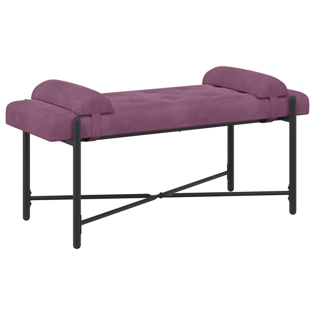 Knappet bænk med puder med pude Lilla 110 x 40 x 46 cm Velour