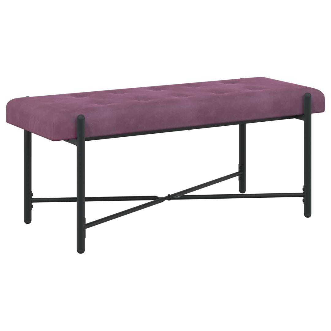 Knappet bænk med puder med pude Lilla 110 x 40 x 46 cm Velour
