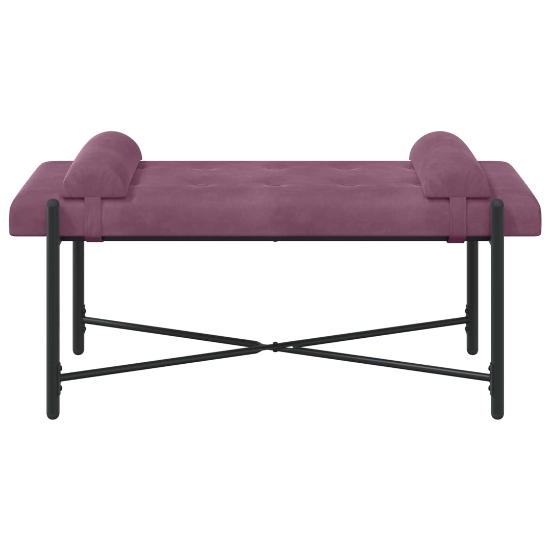 Knappet bænk med puder med pude Lilla 110 x 40 x 46 cm Velour