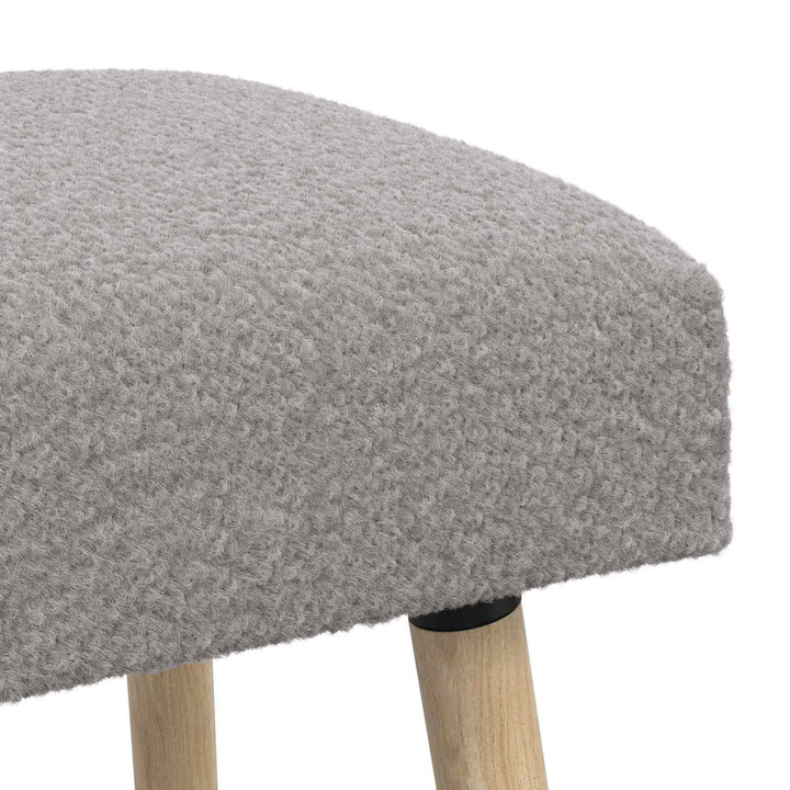 bænk Ensfarvet Lysegrå 60 x 40 x 45 cm Bouclé