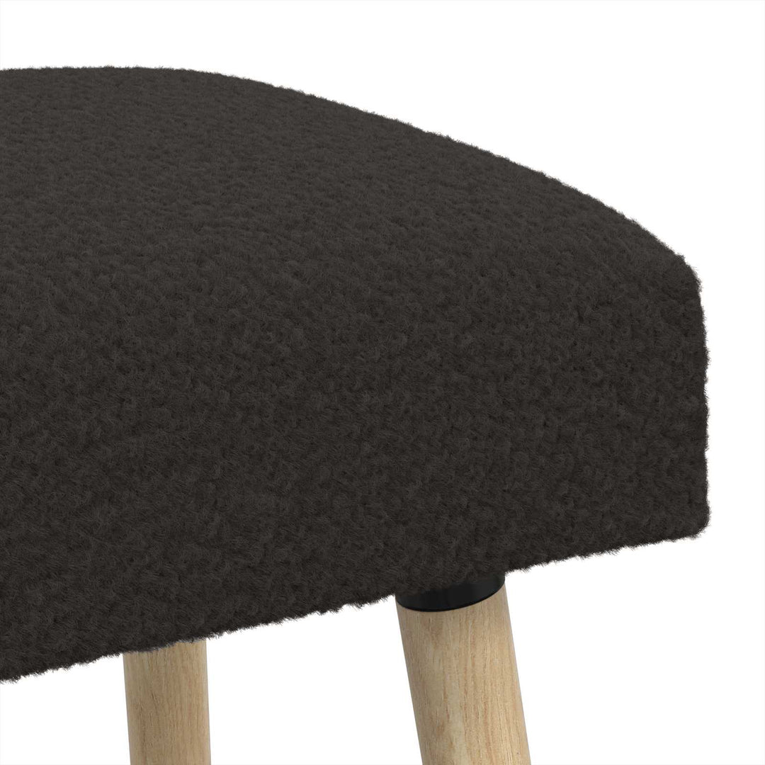 bænk Ensfarvet Sort 60 x 40 x 45 cm Bouclé