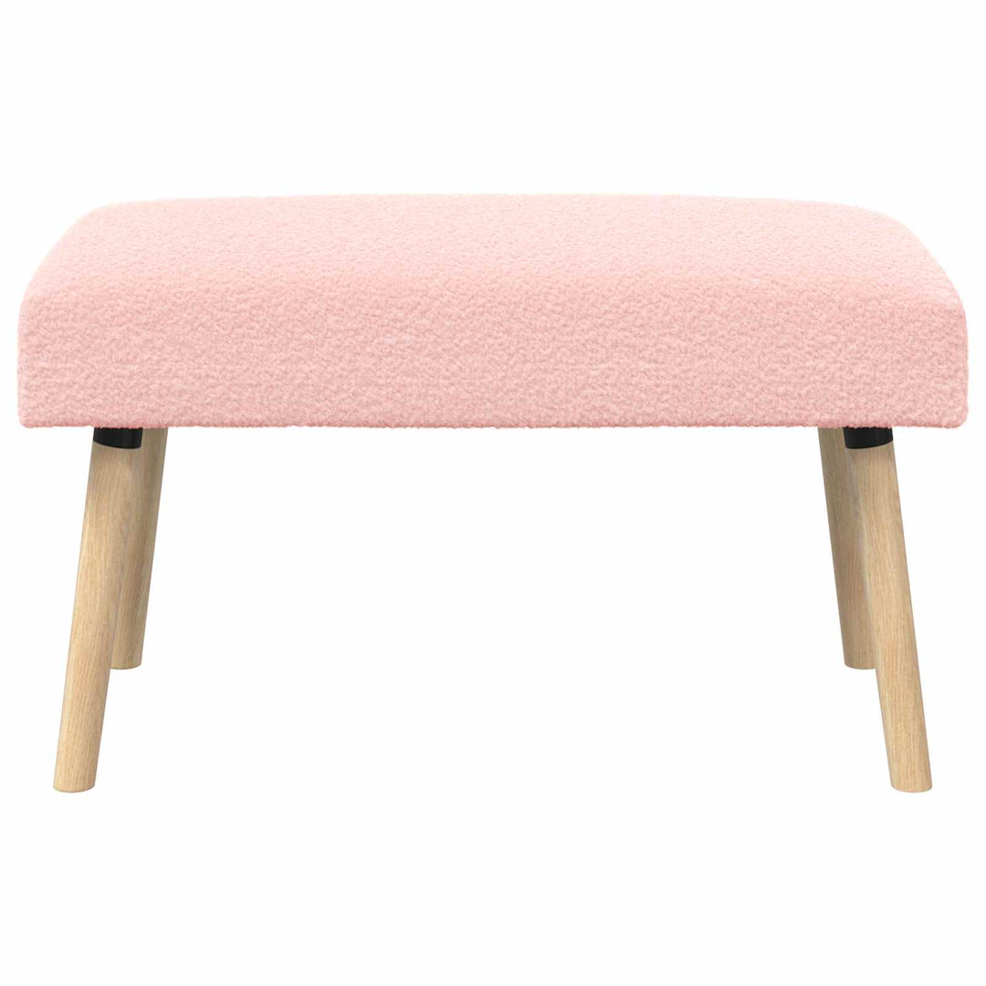 bænk Ensfarvet Lyserød 80 x 40 x 46 cm Bouclé