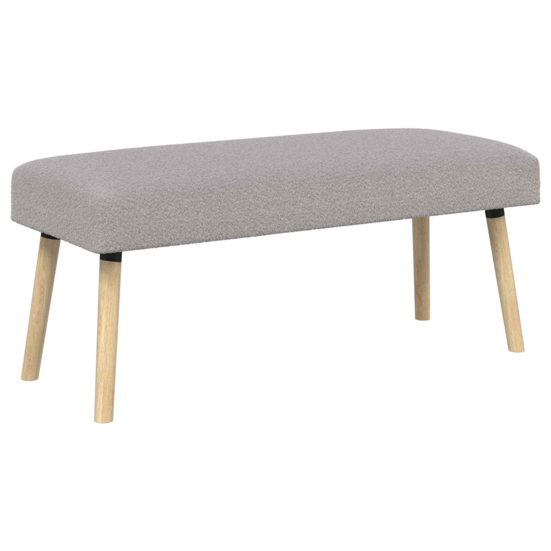 bænk Ensfarvet Lysegrå 110 x 40 x 46 cm Bouclé