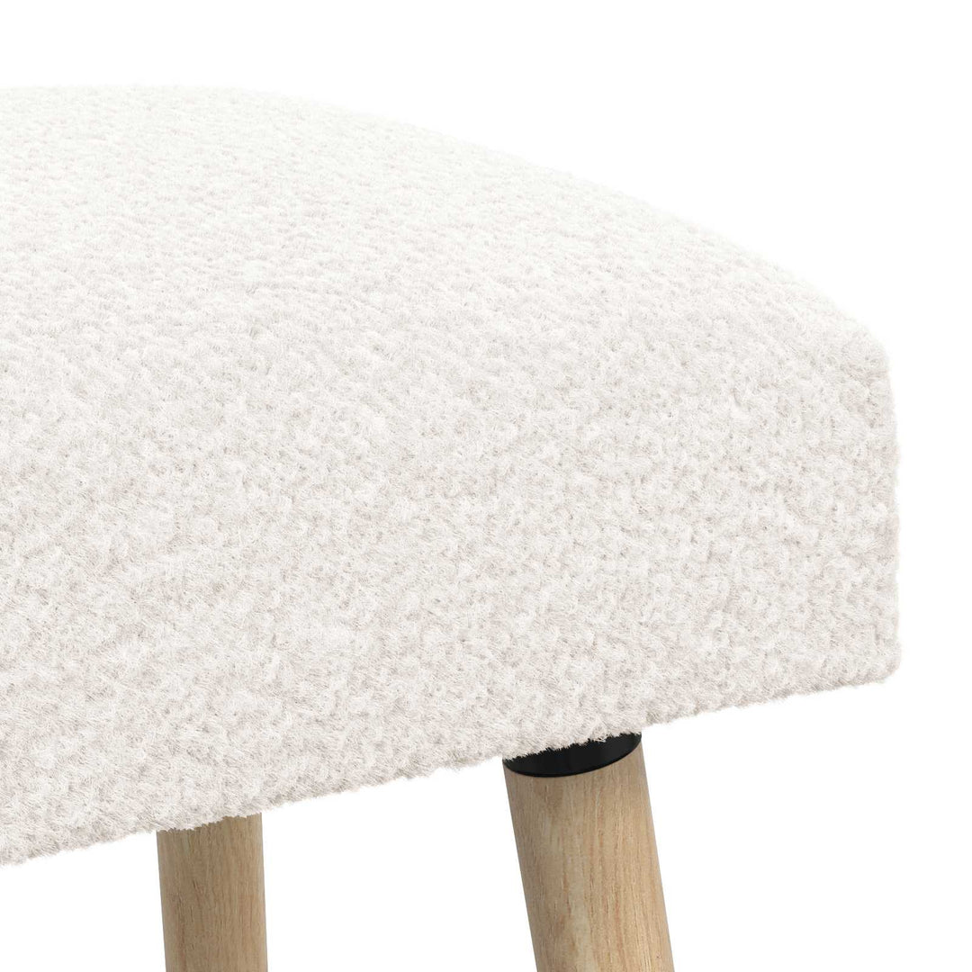 bænk Ensfarvet Cremefarvet 110 x 40 x 46 cm Bouclé