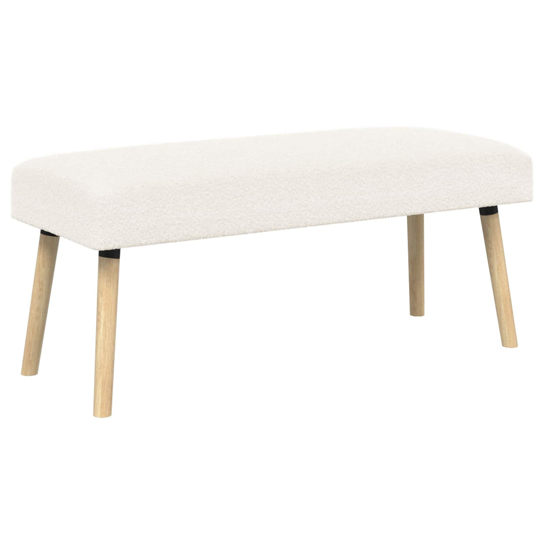 bænk Ensfarvet Cremefarvet 110 x 40 x 46 cm Bouclé