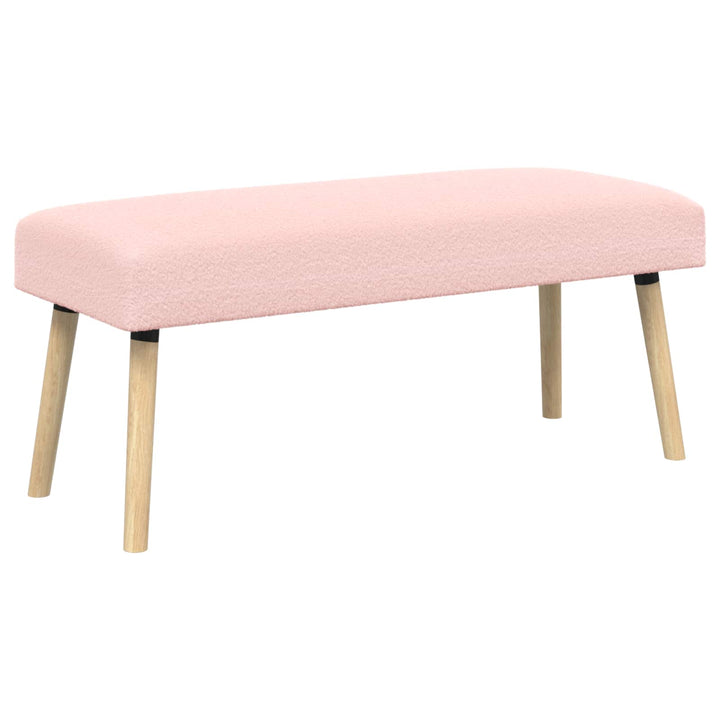bænk Ensfarvet Lyserød 110 x 40 x 46 cm Bouclé