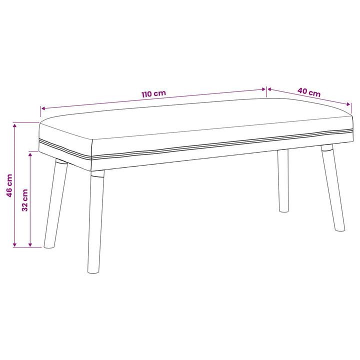 bænk Ensfarvet Lyserød 110 x 40 x 46 cm Bouclé