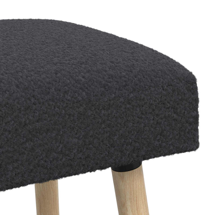 bænk Ensfarvet Mørkegrå 110 x 40 x 46 cm Bouclé