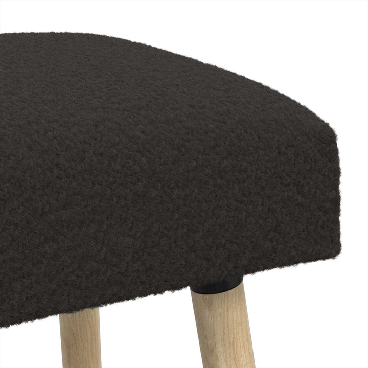 bænk Ensfarvet Sort 110 x 40 x 46 cm Bouclé