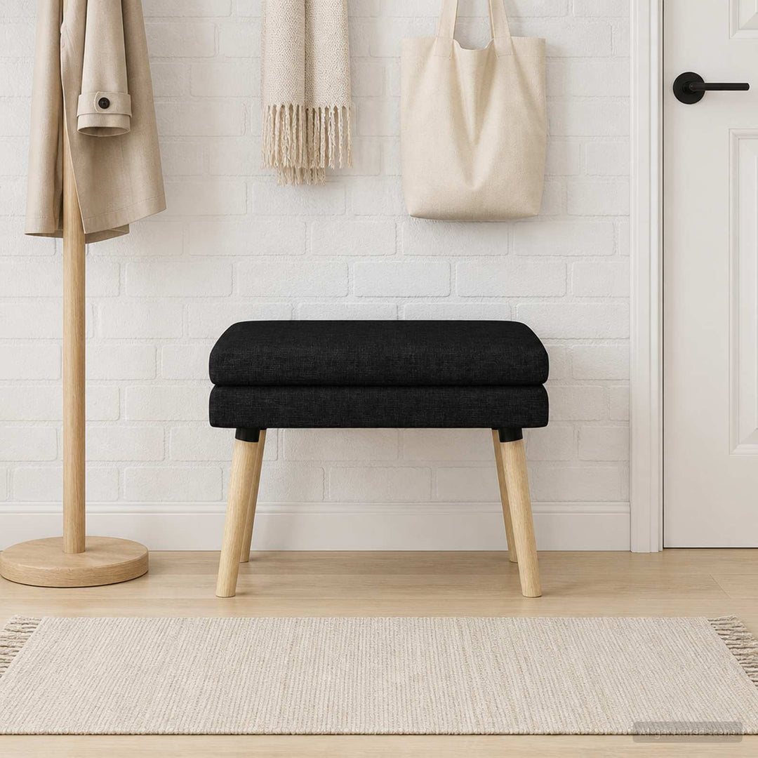 Dobbeltlagret bænk Sort 60 x 40 x 46 cm Stof