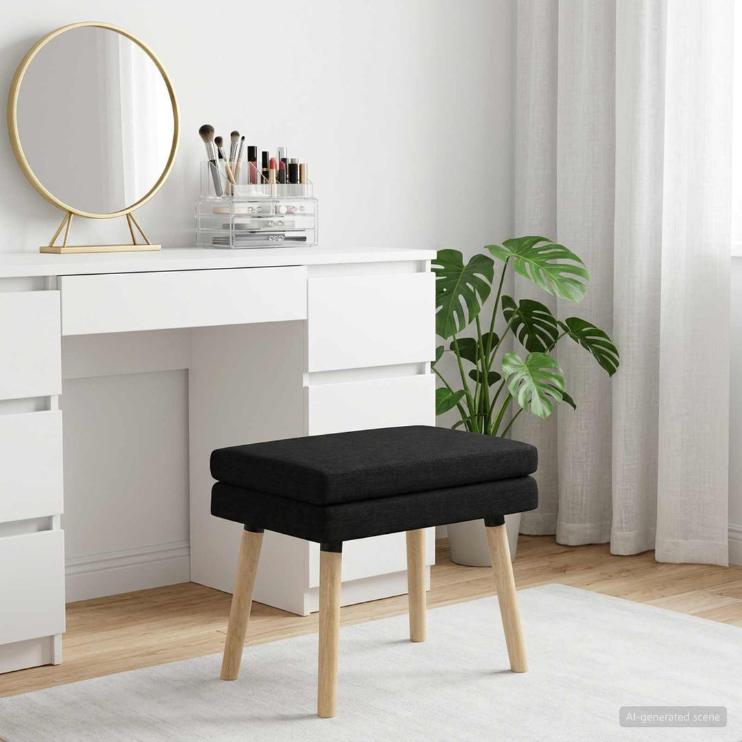 Dobbeltlagret bænk Sort 60 x 40 x 46 cm Stof