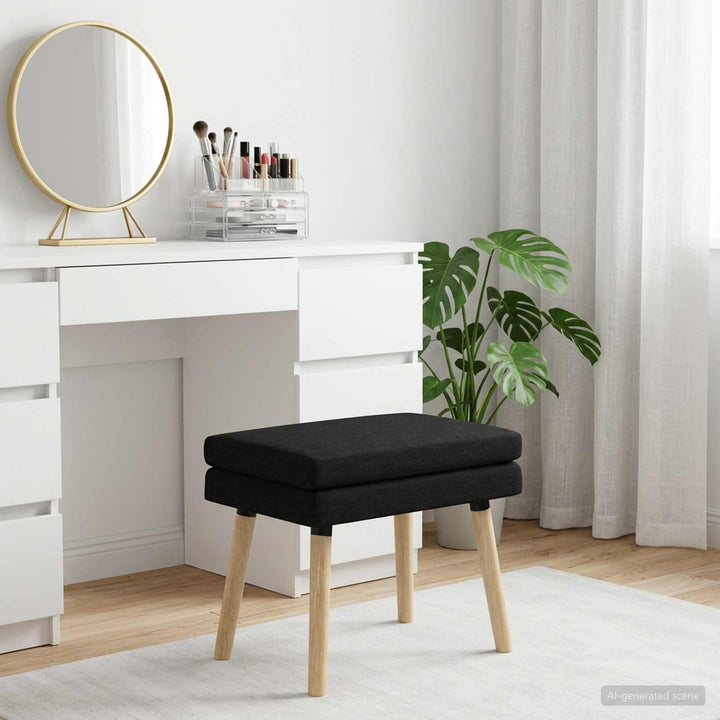 Dobbeltlagret bænk Sort 60 x 40 x 46 cm Stof