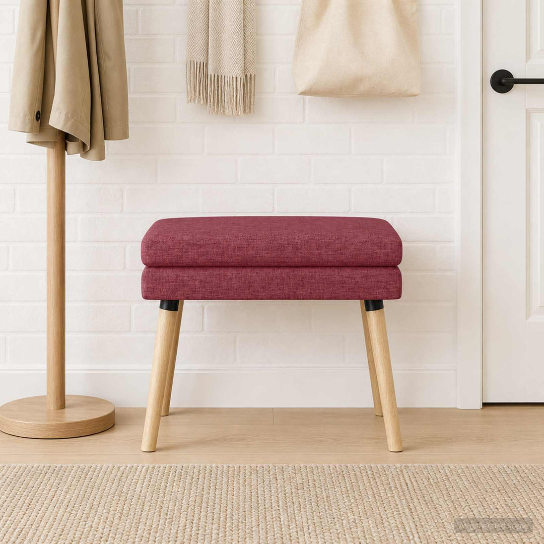 Dobbeltlagret bænk Vinrød 60 x 40 x 46 cm Stof