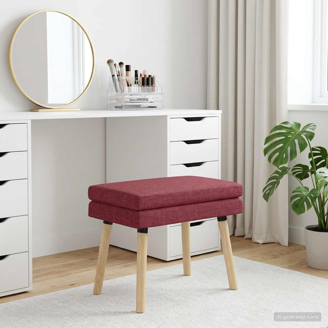 Dobbeltlagret bænk Vinrød 60 x 40 x 46 cm Stof
