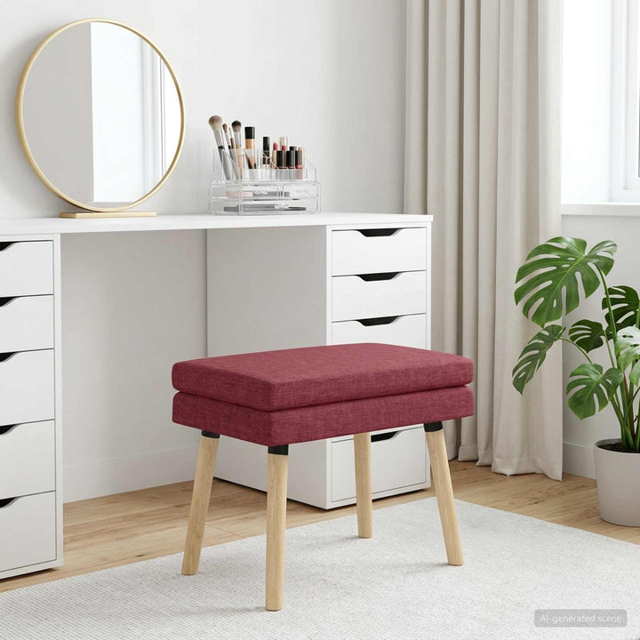 Dobbeltlagret bænk Vinrød 60 x 40 x 46 cm Stof