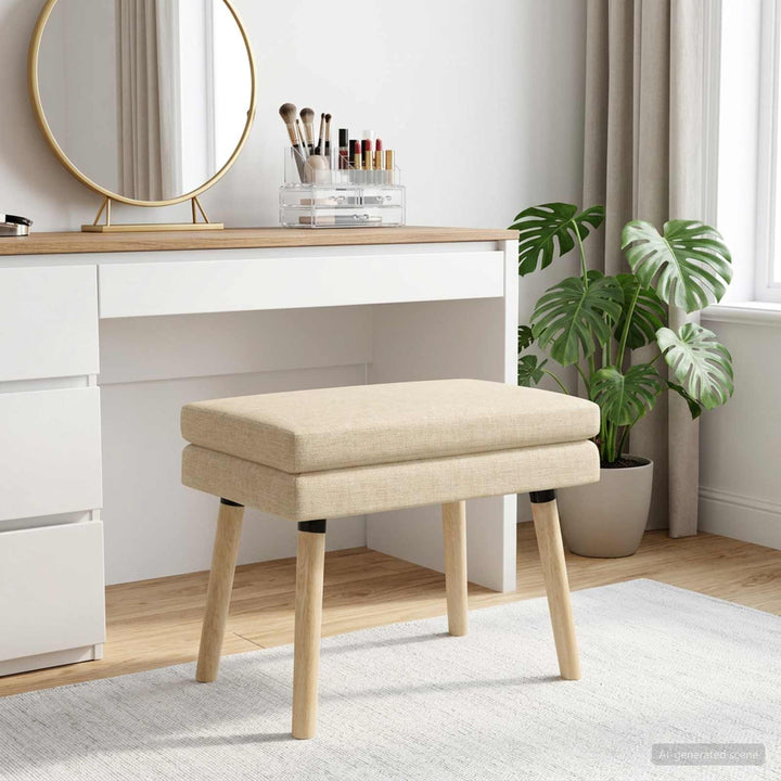 Dobbeltlagret bænk Cremefarvet 60 x 40 x 46 cm Stof