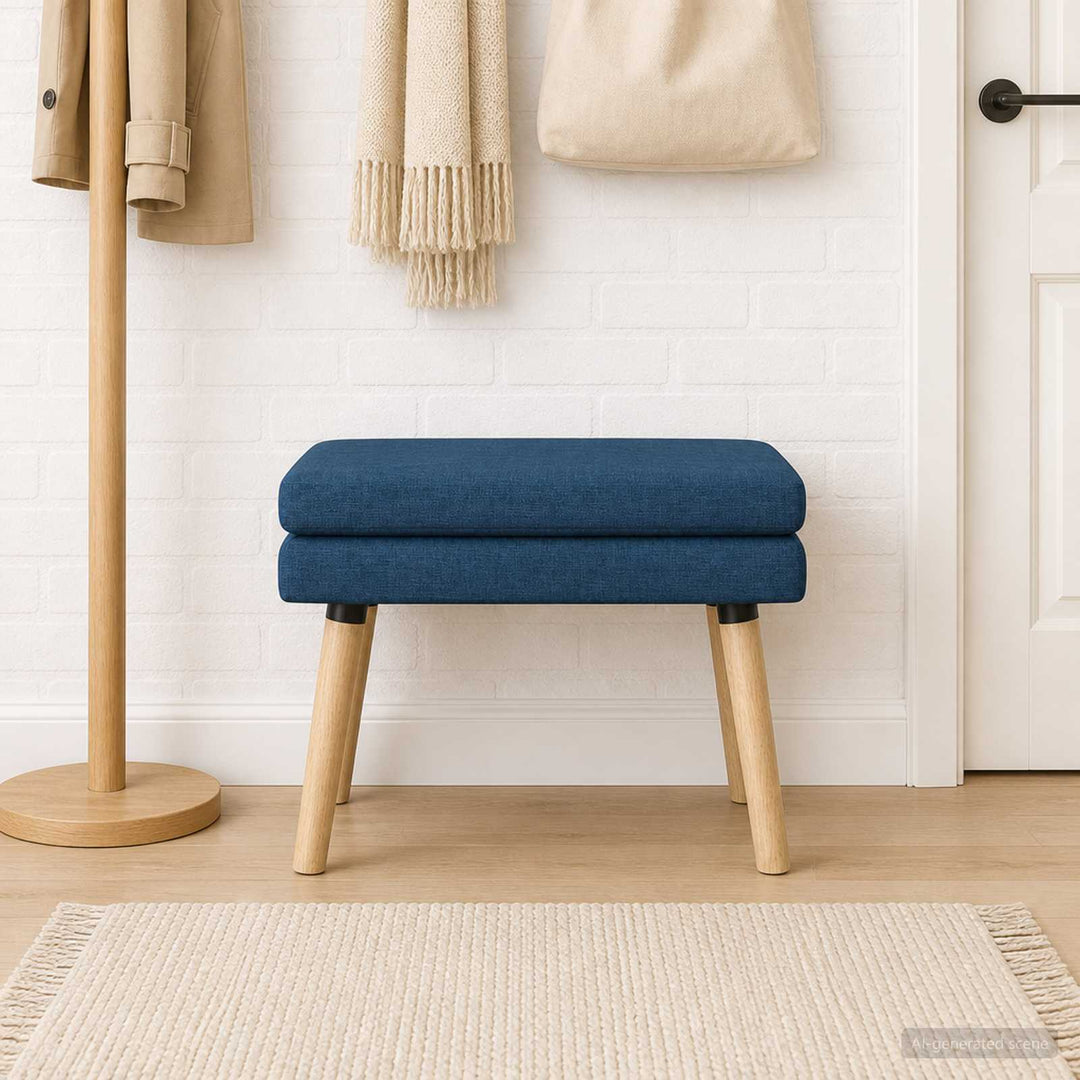 Dobbeltlagret bænk Blå 60 x 40 x 46 cm Stof