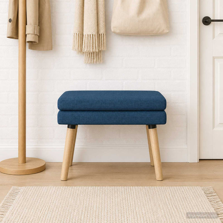Dobbeltlagret bænk Blå 60 x 40 x 46 cm Stof