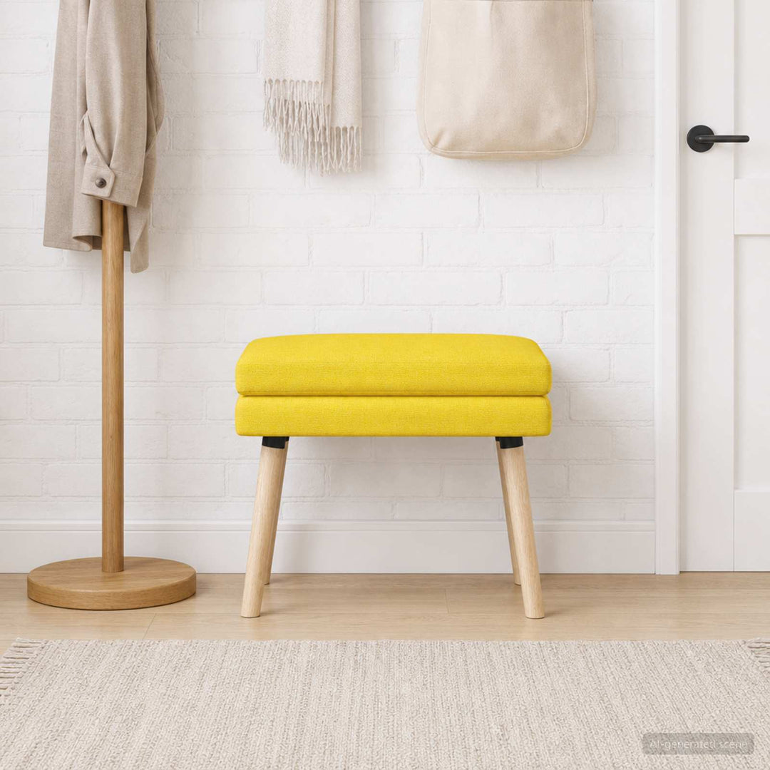 Dobbeltlagret bænk Lys Gul 60 x 40 x 46 cm Stof