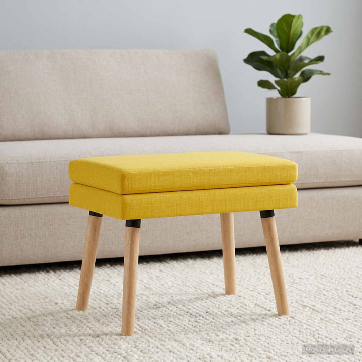 Dobbeltlagret bænk Lys Gul 60 x 40 x 46 cm Stof