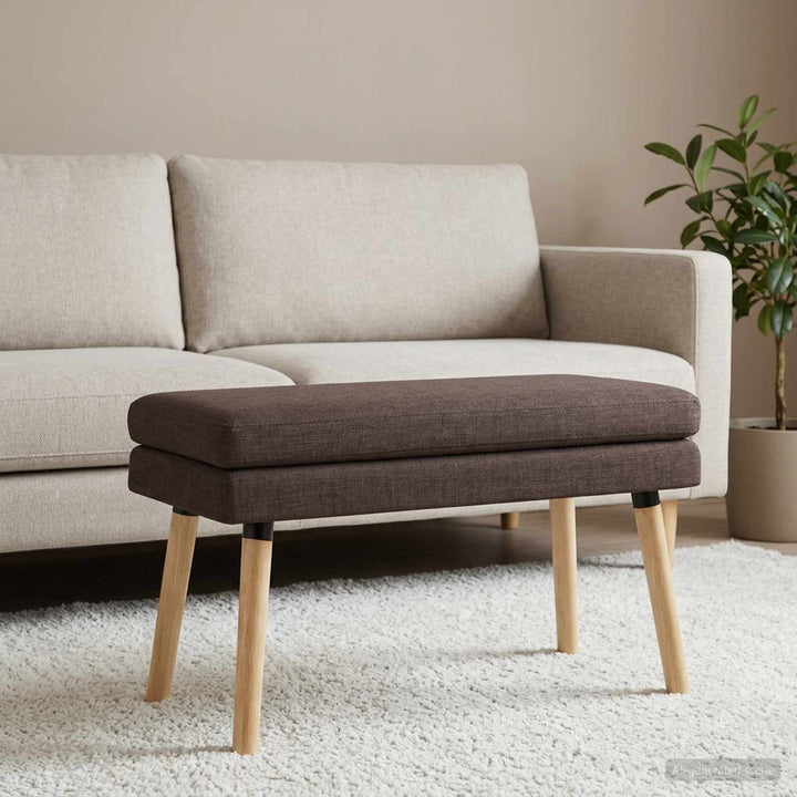 Dobbeltlagret bænk Mørk Brun 80 x 40 x 47 cm Stof