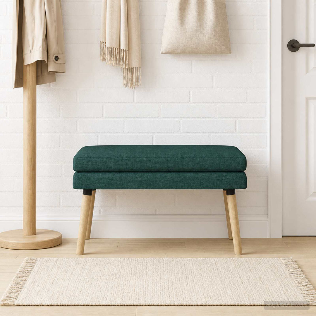 Dobbeltlagret bænk Mørkegrøn 80 x 40 x 47 cm Stof