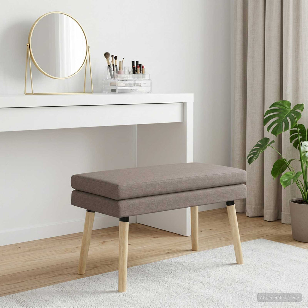 Dobbeltlagret bænk Gråbrun 80 x 40 x 47 cm Stof