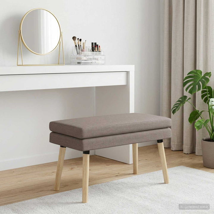 Dobbeltlagret bænk Gråbrun 80 x 40 x 47 cm Stof