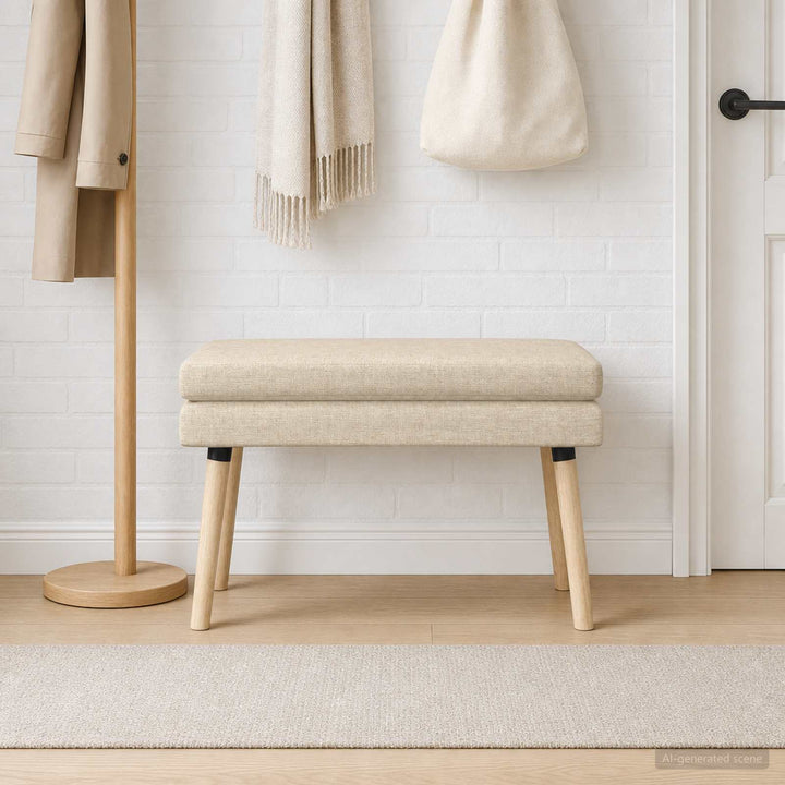 Dobbeltlagret bænk Cremefarvet 80 x 40 x 47 cm Stof