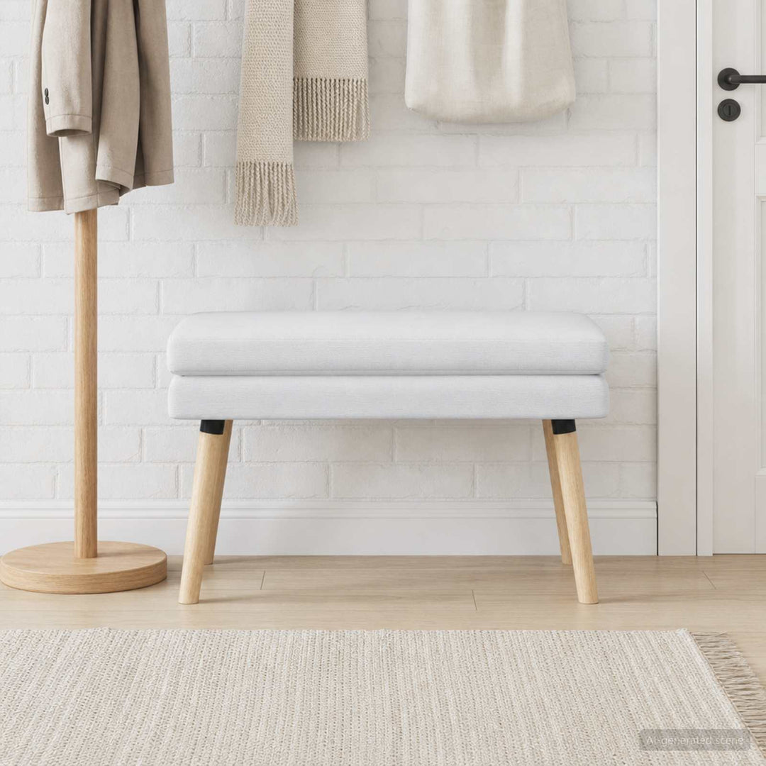 Dobbeltlagret bænk Hvid 80 x 40 x 47 cm Stof