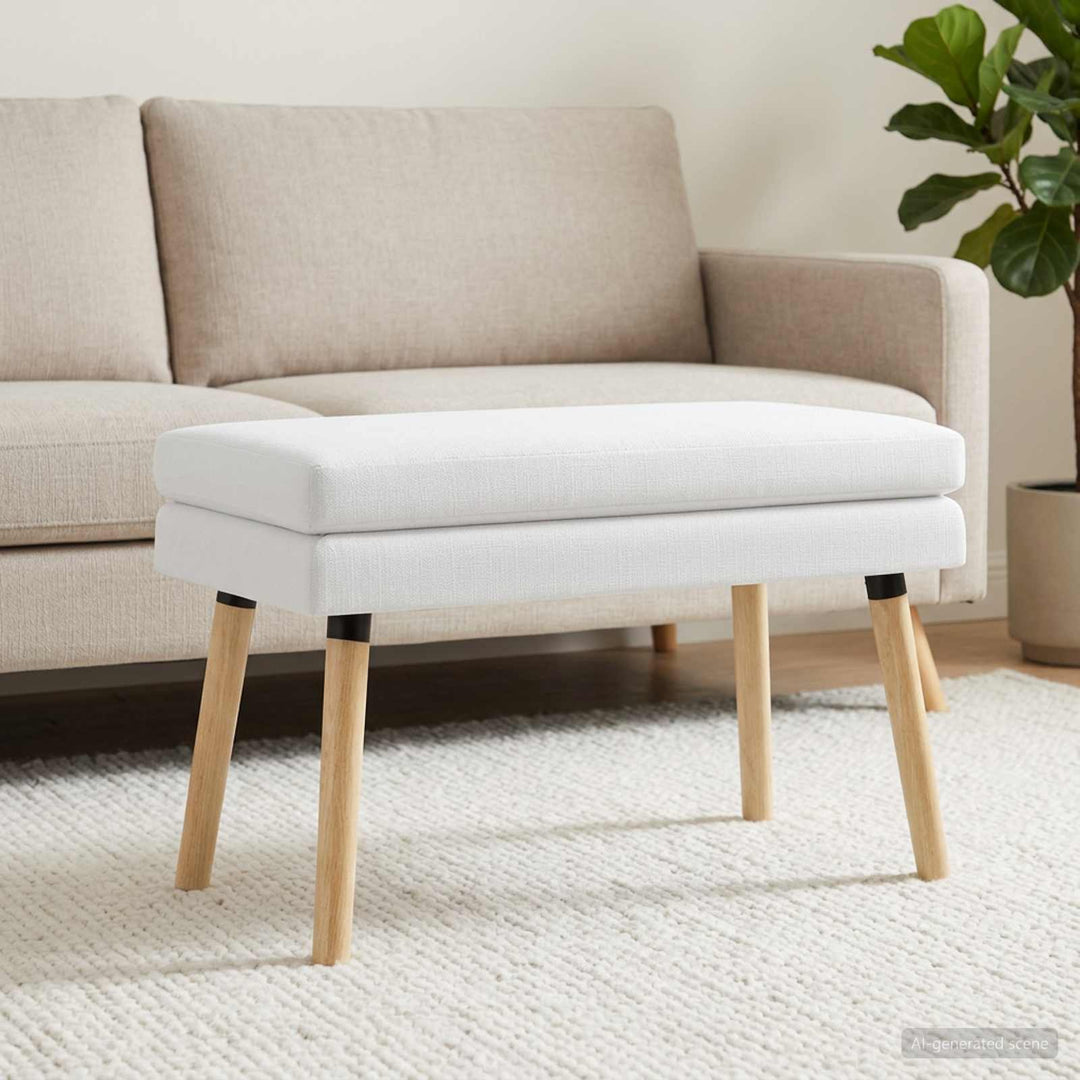 Dobbeltlagret bænk Hvid 80 x 40 x 47 cm Stof