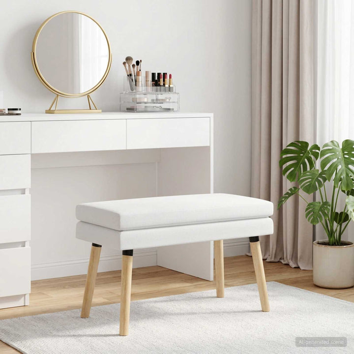 Dobbeltlagret bænk Hvid 80 x 40 x 47 cm Stof