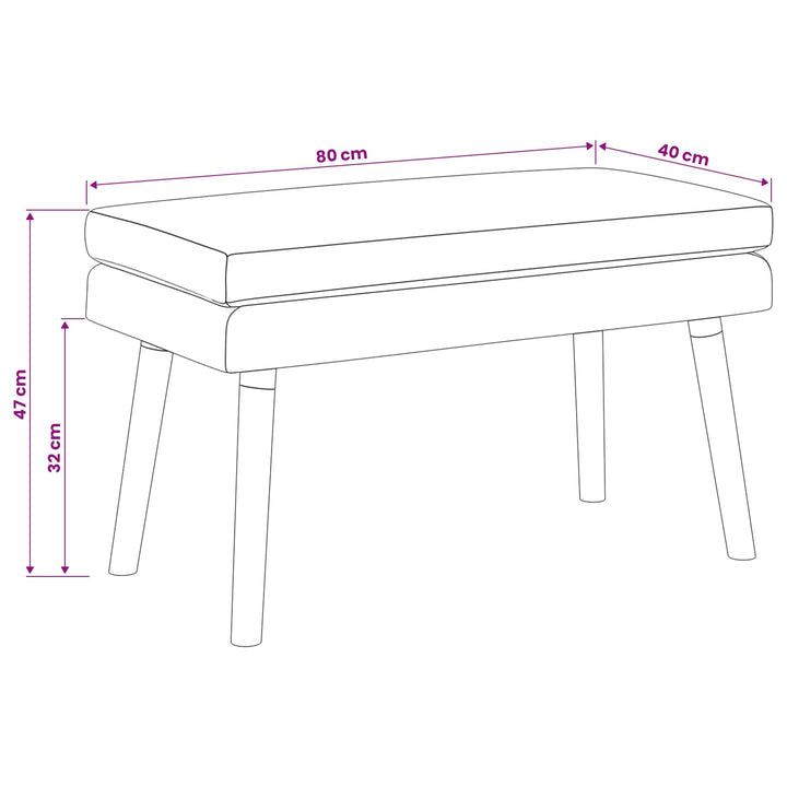Dobbeltlagret bænk Hvid 80 x 40 x 47 cm Stof