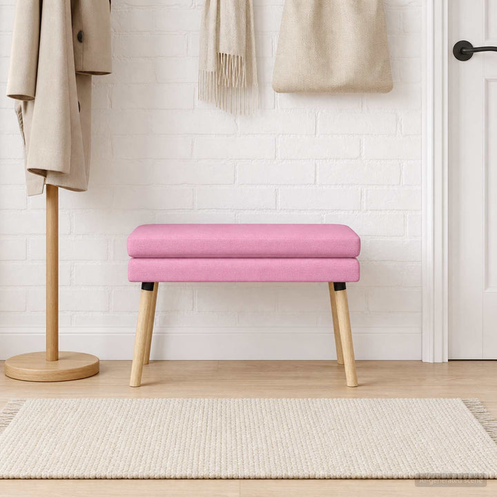 Dobbeltlagret bænk Lyserød 80 x 40 x 47 cm Stof