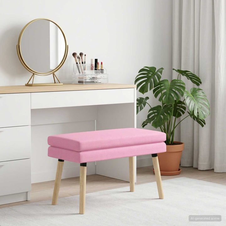 Dobbeltlagret bænk Lyserød 80 x 40 x 47 cm Stof