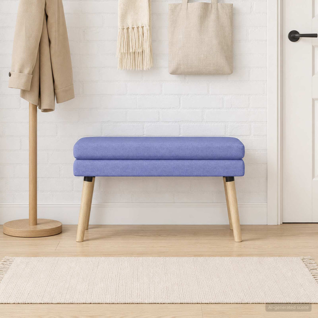 Dobbeltlagret bænk Jeans blå 80 x 40 x 47 cm Stof