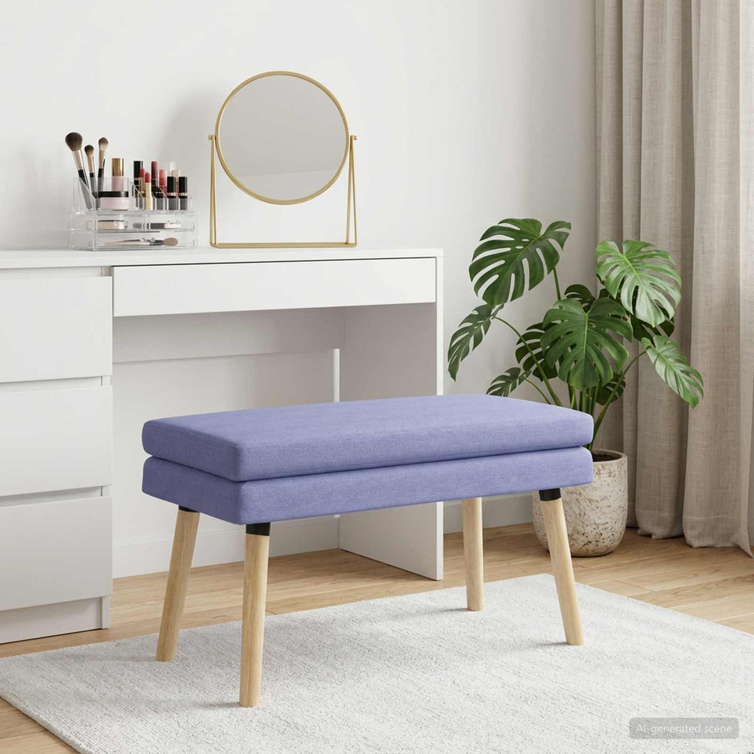 Dobbeltlagret bænk Jeans blå 80 x 40 x 47 cm Stof