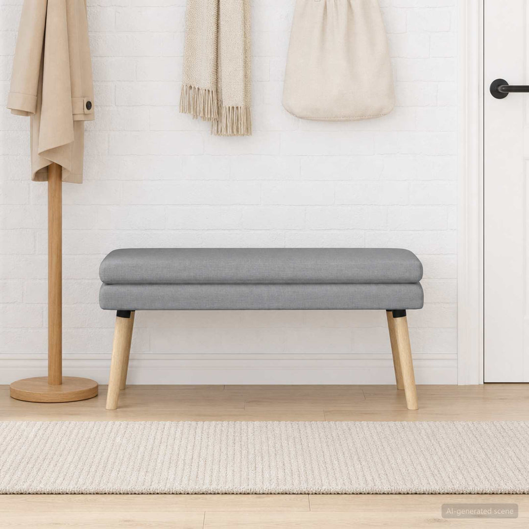 Dobbeltlagret bænk Lysegrå 110 x 40 x 47 cm Stof