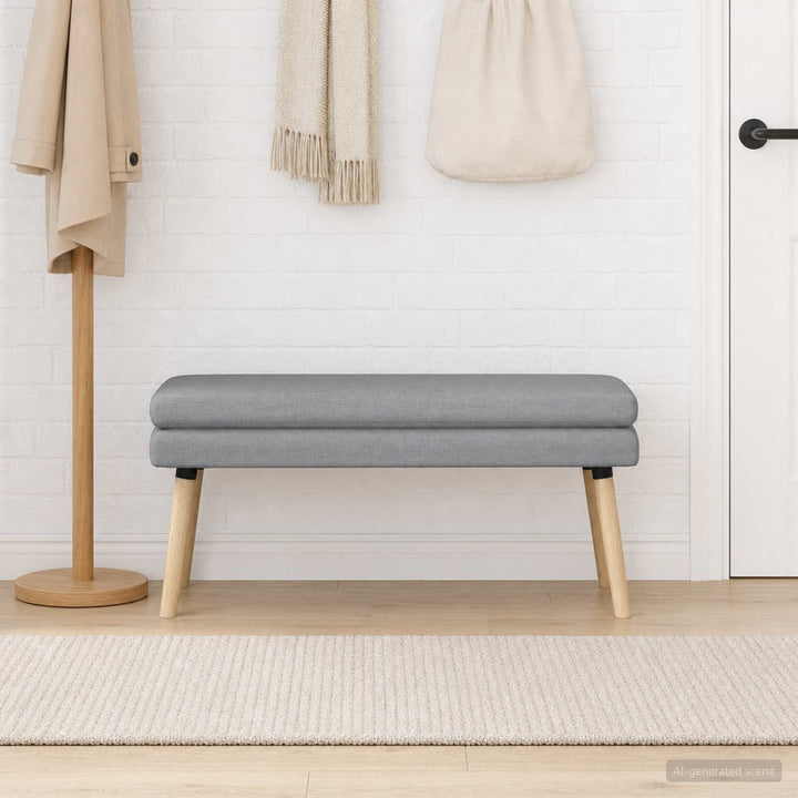 Dobbeltlagret bænk Lysegrå 110 x 40 x 47 cm Stof